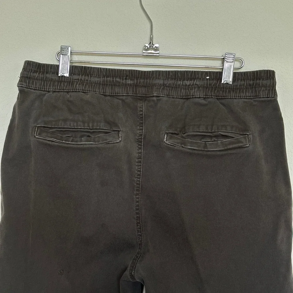 Zara Man Elastic Waist Drawstring Jogger Pants Brown Cotton Stretch Size Large